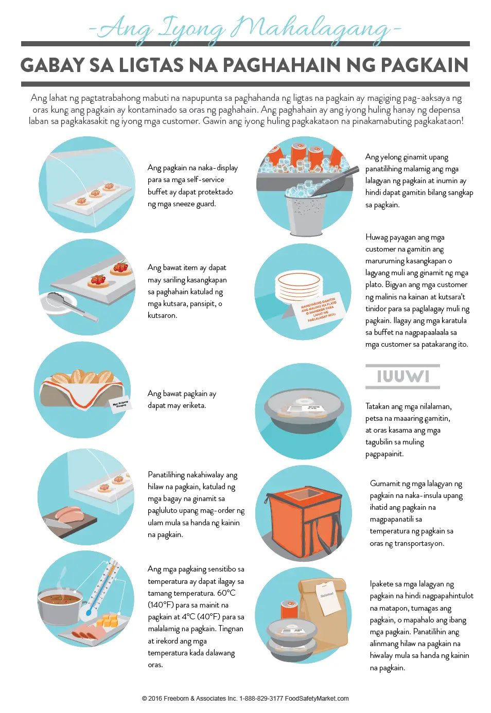 Affiche d'infographie sur les buffets et les plats à emporter